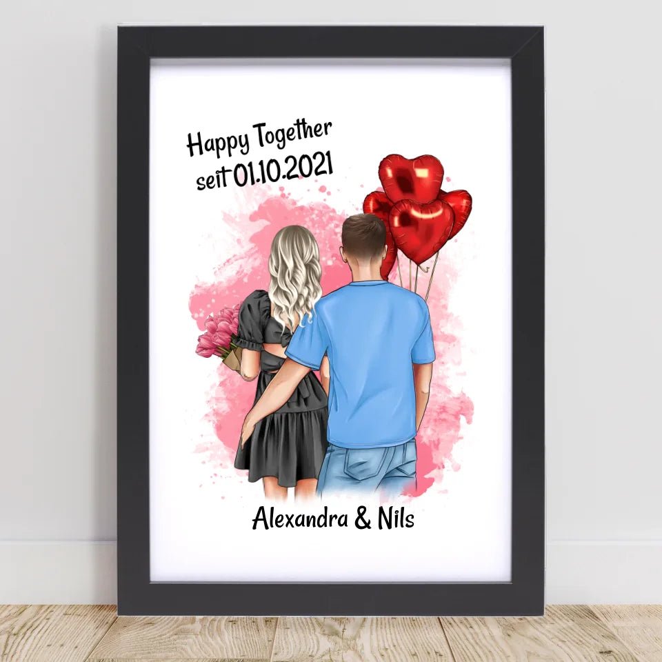 Freundin Jahrestag Bild Geschenk personalisiert - Cantty