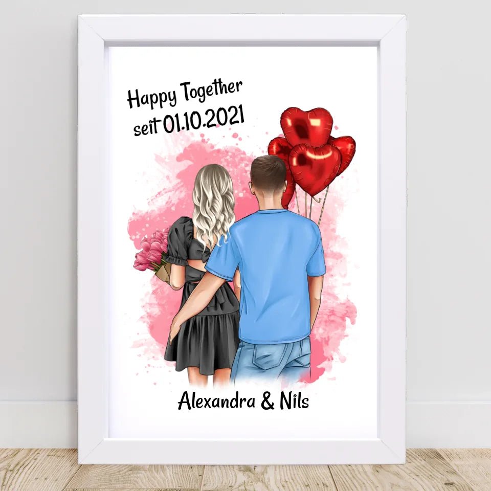 Freundin Jahrestag Bild Geschenk personalisiert - Cantty