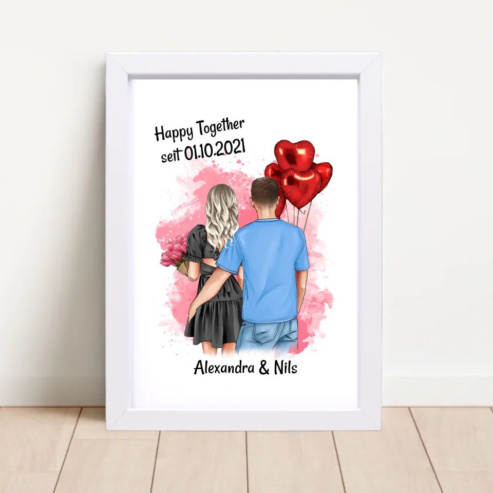 Freundin Jahrestag Bild Geschenk personalisiert - Cantty