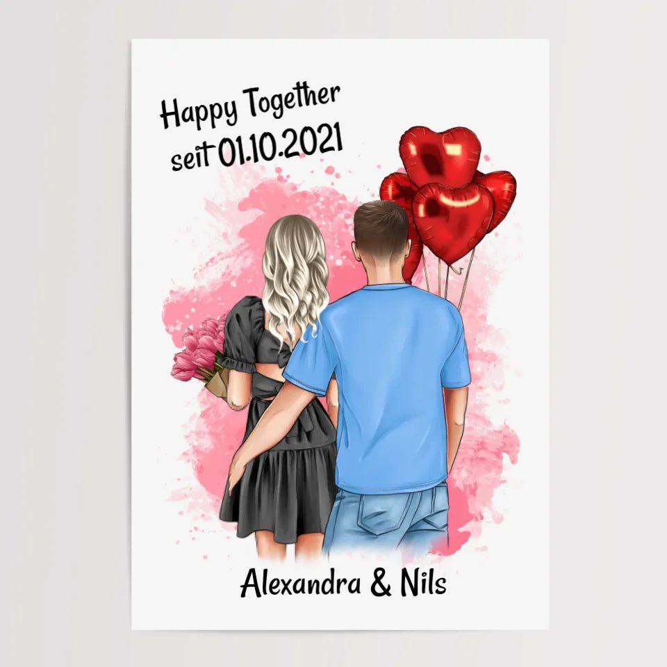 Freundin Jahrestag Bild Geschenk personalisiert - Cantty