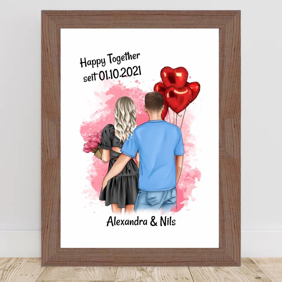 Freundin Jahrestag Bild Geschenk personalisiert - Cantty