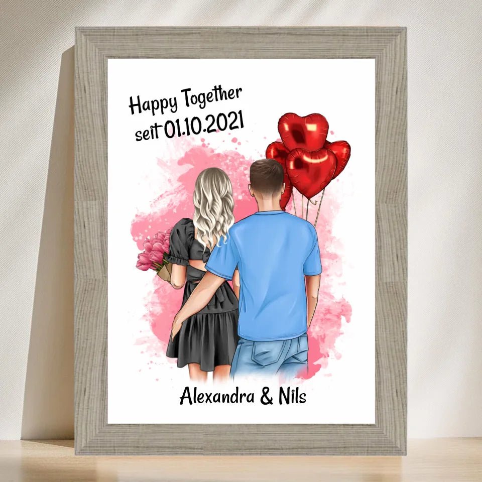 Freundin Jahrestag Bild Geschenk personalisiert - Cantty