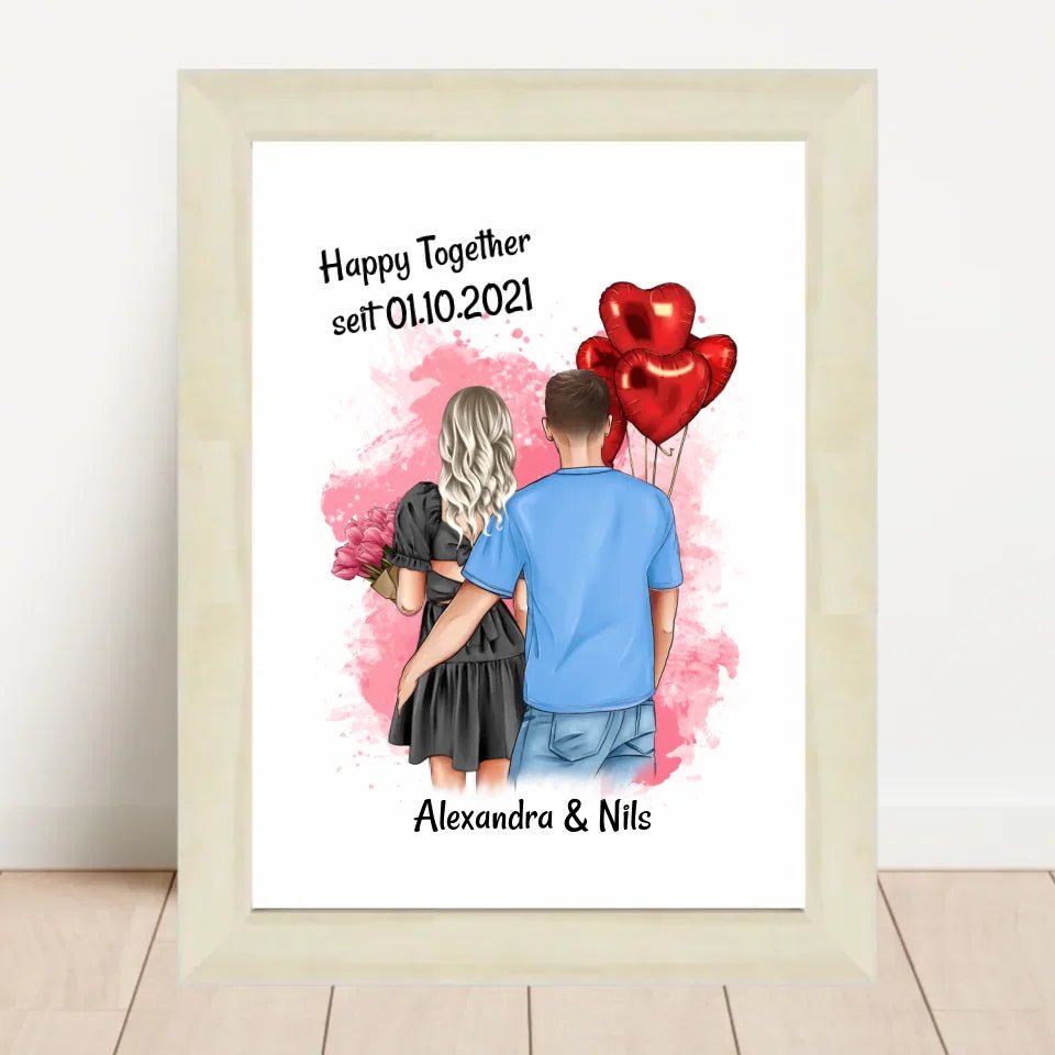 Freundin Jahrestag Bild Geschenk personalisiert - Cantty