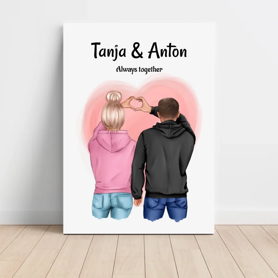 Pärchen Valentinstag Bild Geschenk personalisiert - Cantty