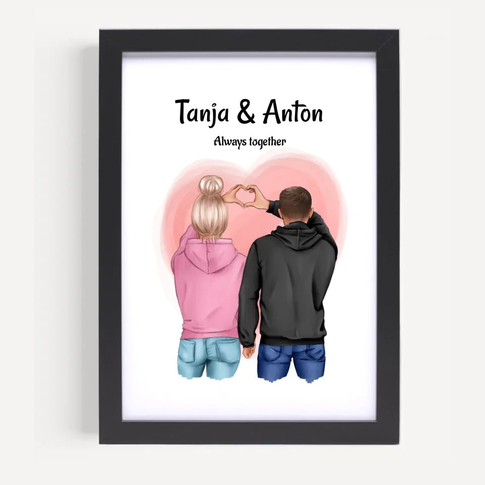 Pärchen Valentinstag Bild Geschenk personalisiert - Cantty