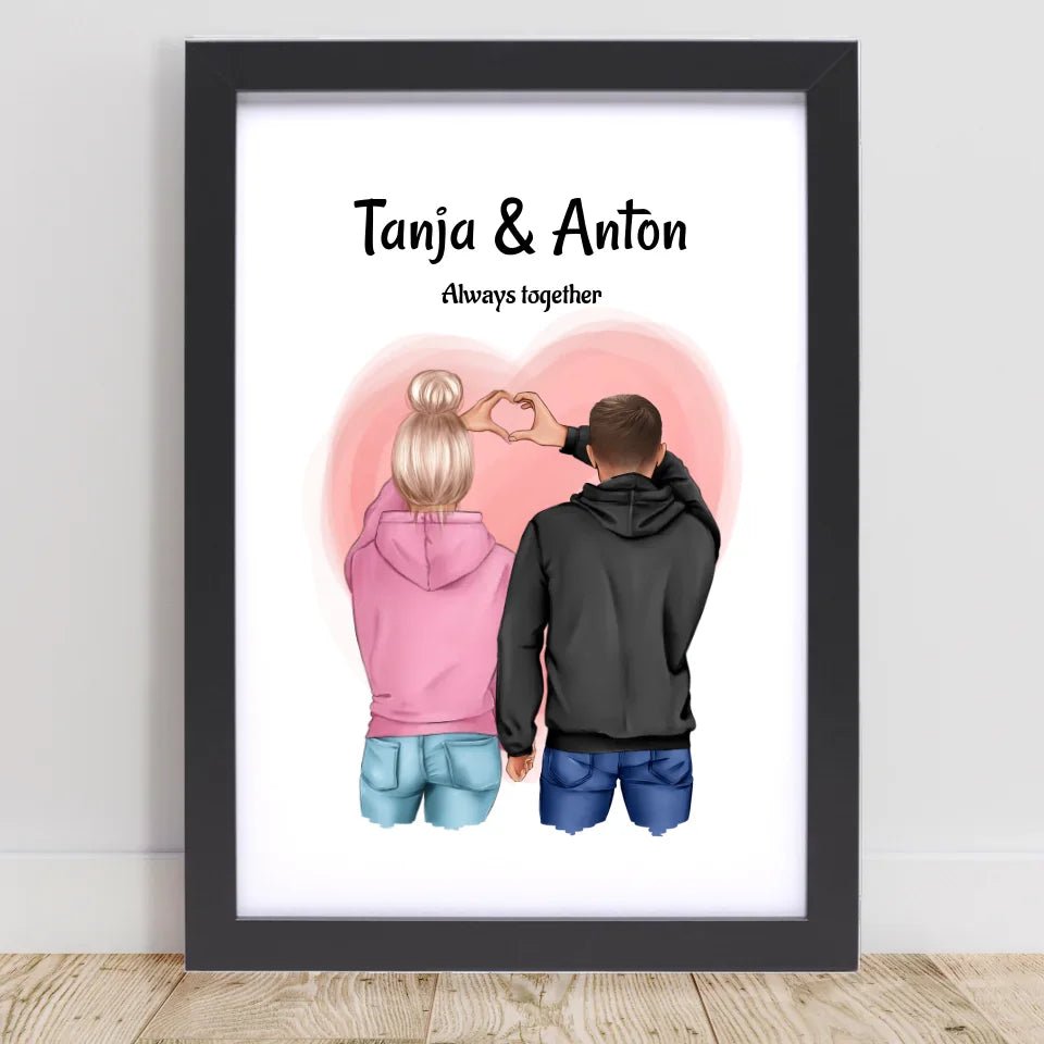 Pärchen Valentinstag Bild Geschenk personalisiert - Cantty