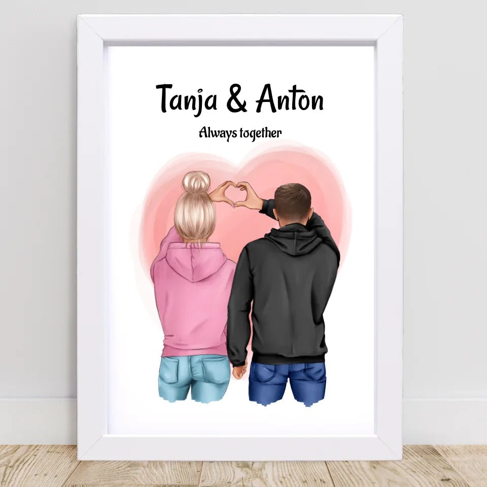 Pärchen Valentinstag Bild Geschenk personalisiert - Cantty