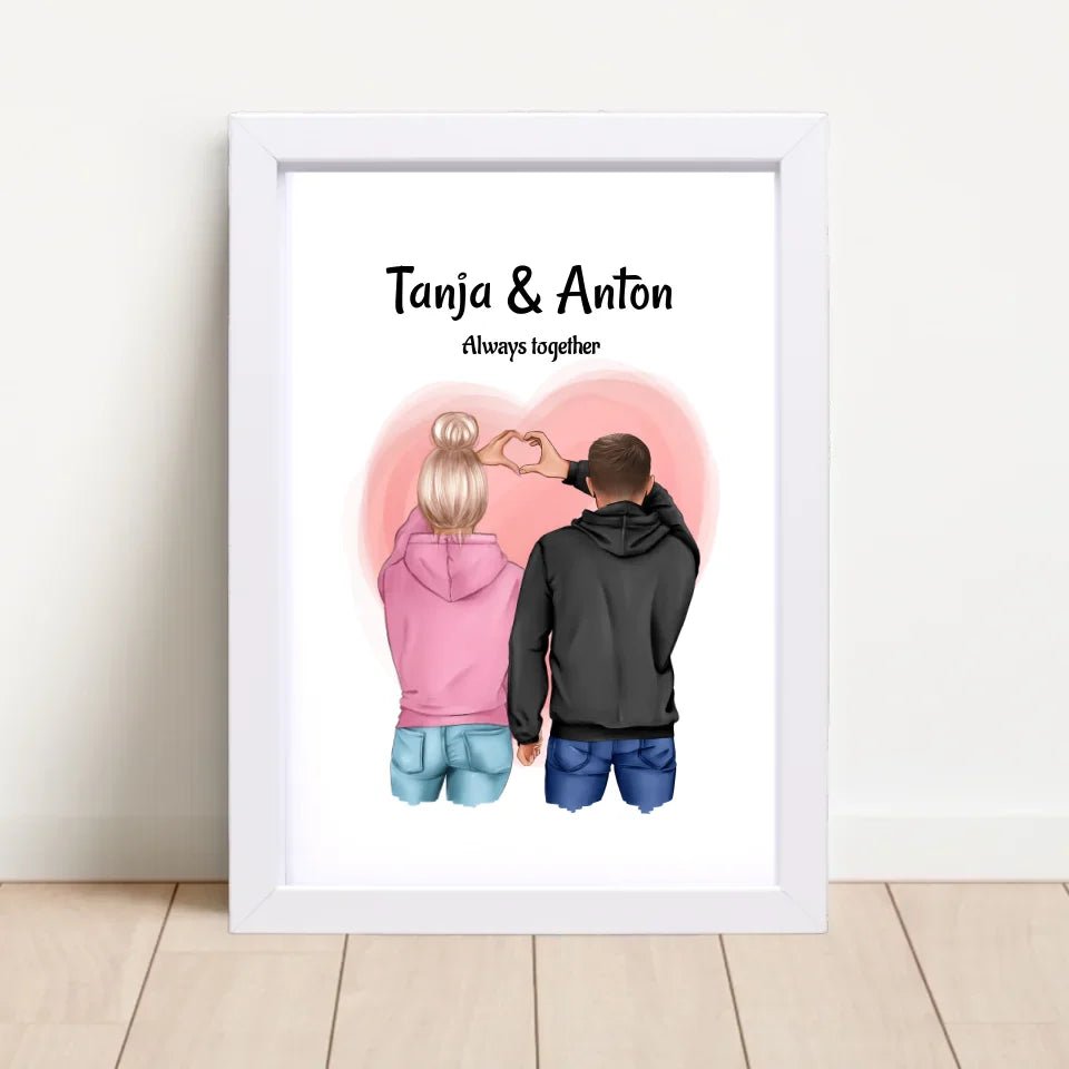 Pärchen Valentinstag Bild Geschenk personalisiert - Cantty