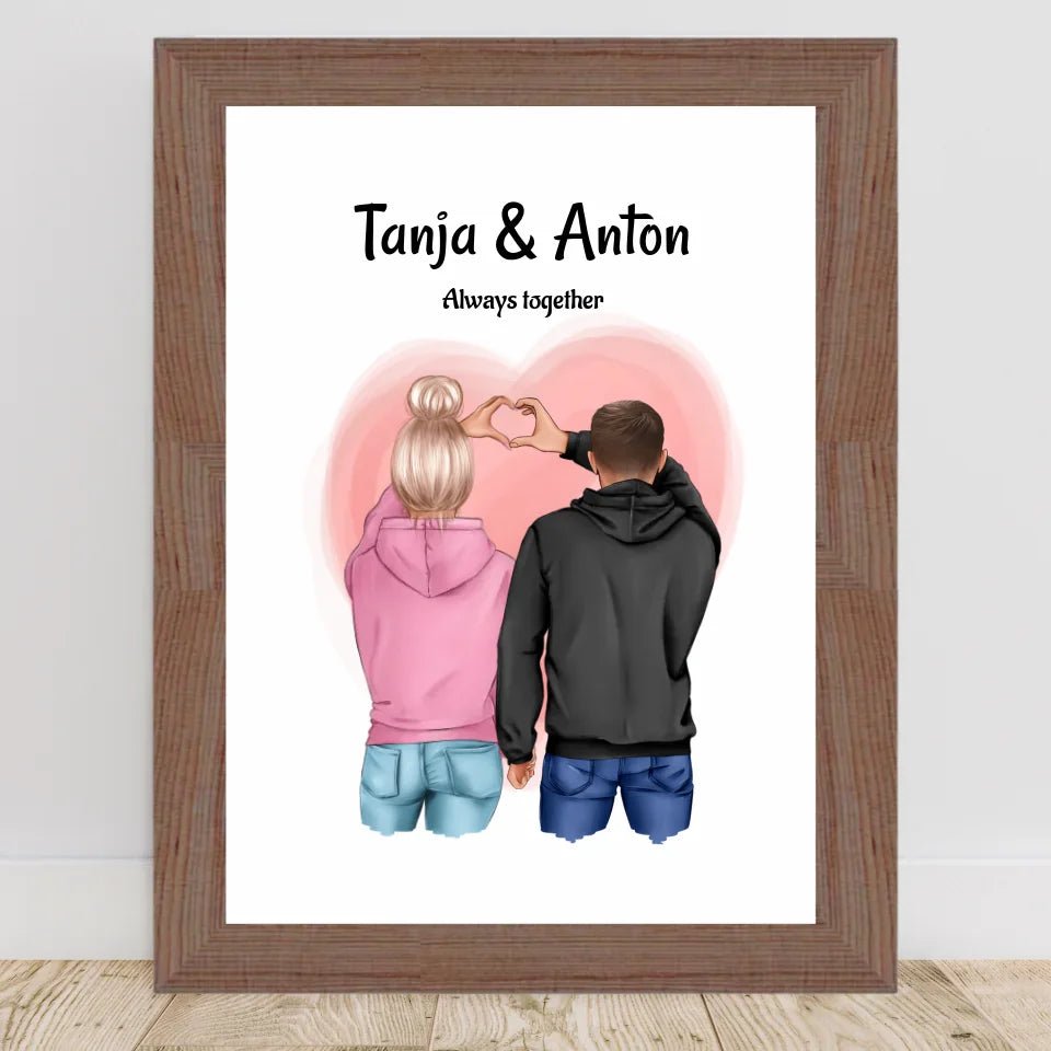 Pärchen Valentinstag Bild Geschenk personalisiert - Cantty