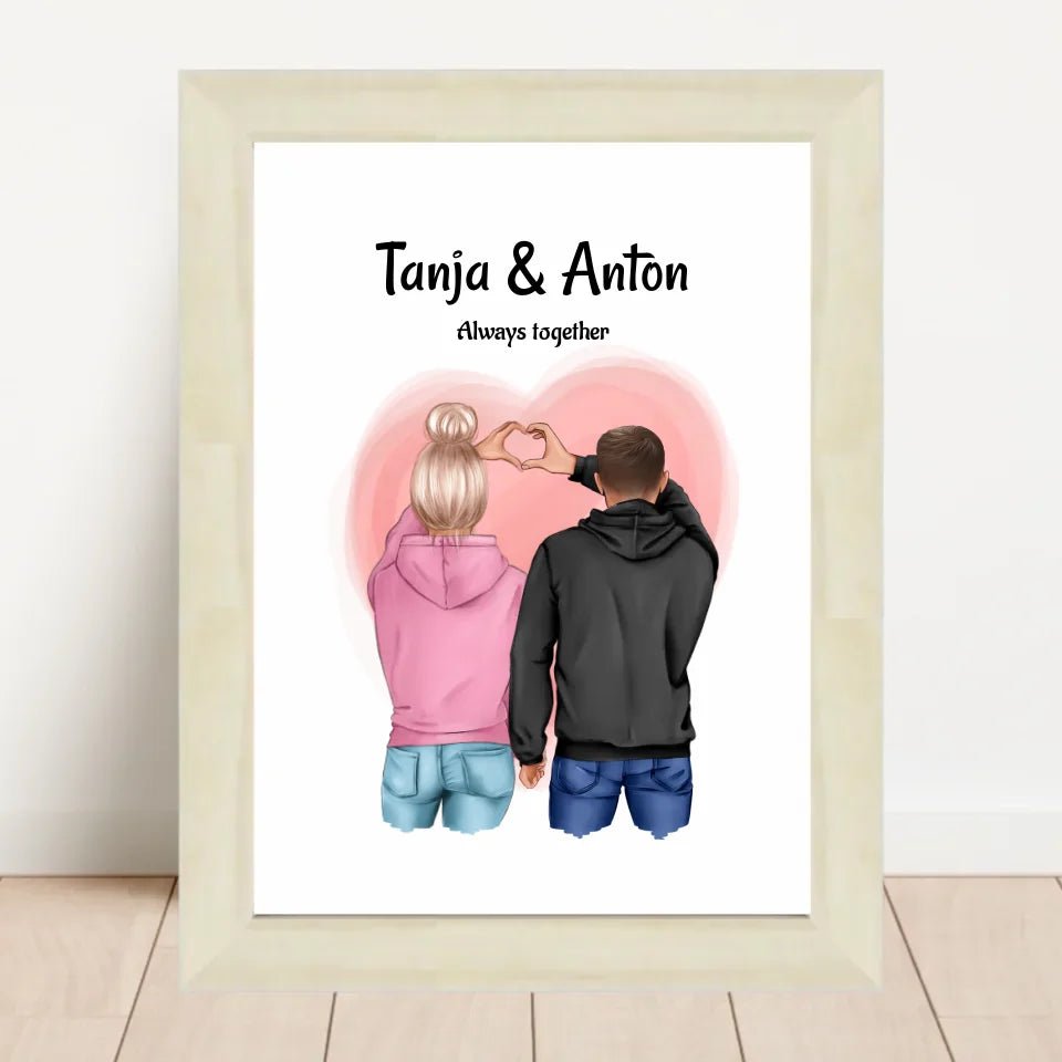 Pärchen Valentinstag Bild Geschenk personalisiert - Cantty