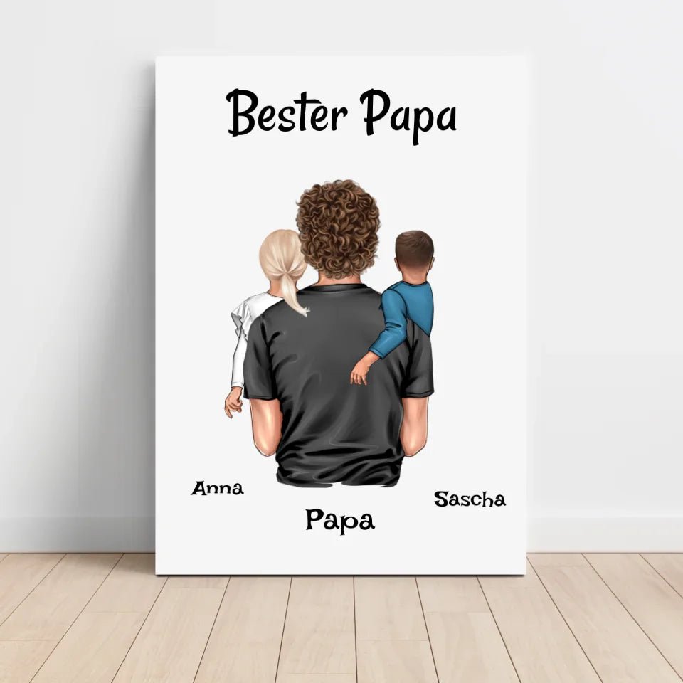 Bester Papa Bild Geschenk von Kinder personalisiert - Cantty