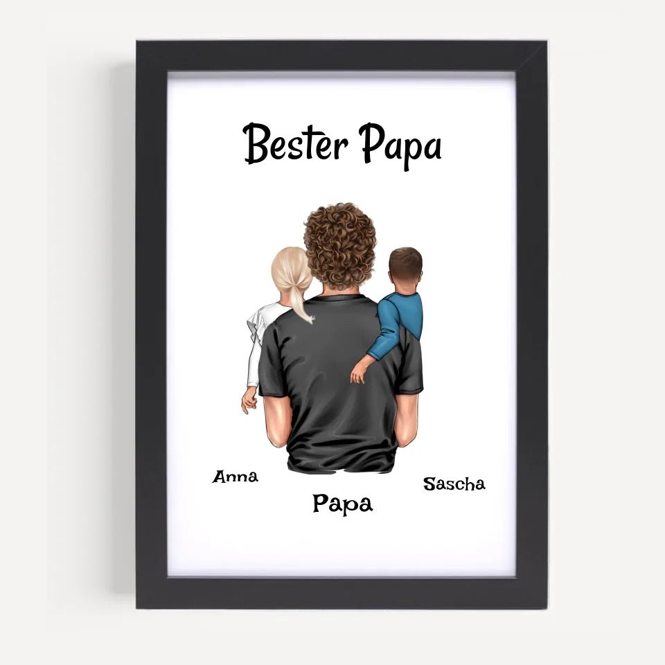 Bester Papa Bild Geschenk von Kinder personalisiert - Cantty