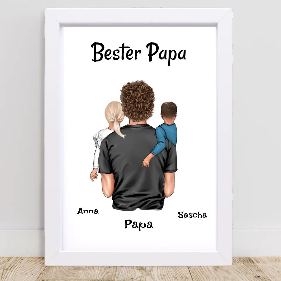 Bester Papa Bild Geschenk von Kinder personalisiert - Cantty