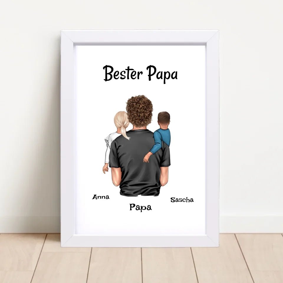 Bester Papa Bild Geschenk von Kinder personalisiert - Cantty