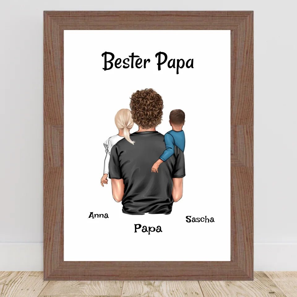 Bester Papa Bild Geschenk von Kinder personalisiert - Cantty