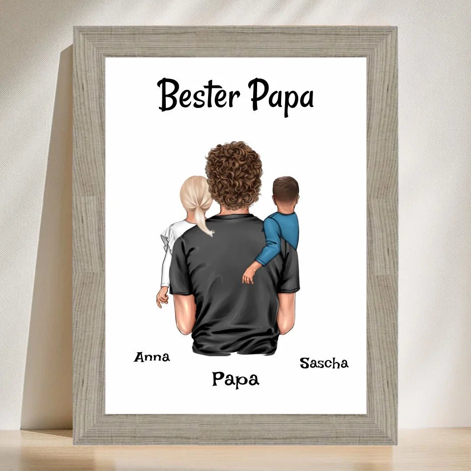 Bester Papa Bild Geschenk von Kinder personalisiert - Cantty