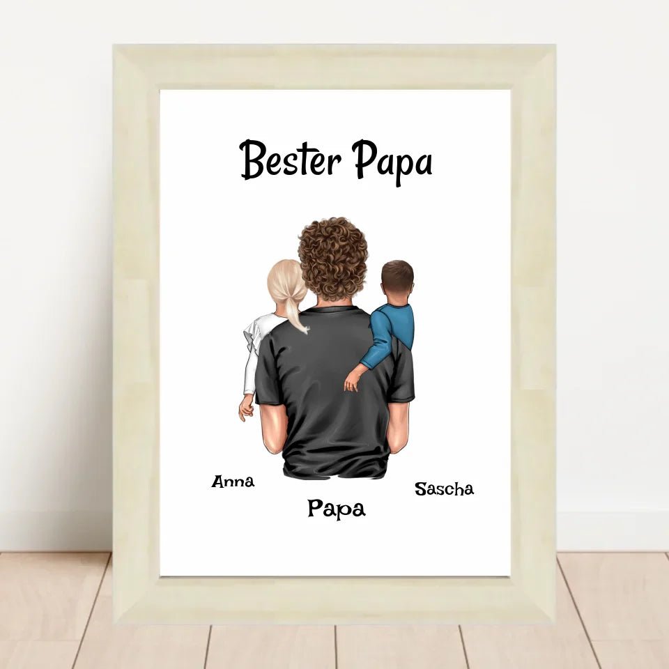 Bester Papa Bild Geschenk von Kinder personalisiert - Cantty