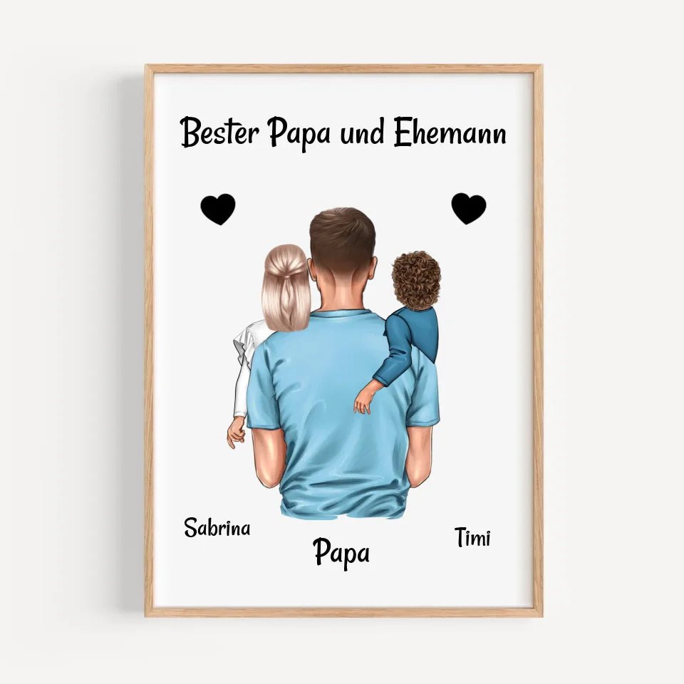Bester Papa und Ehemann Bild Geschenk personalisiert - Cantty