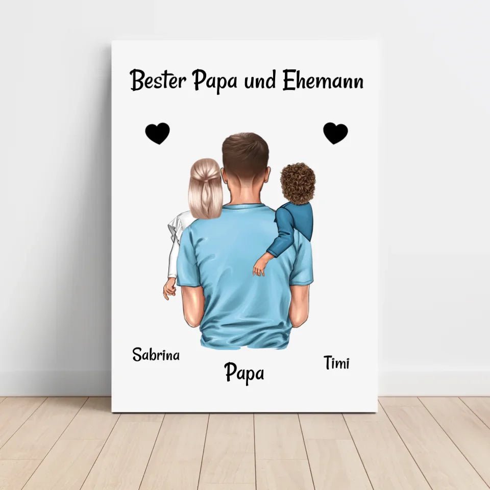 Bester Papa und Ehemann Bild Geschenk personalisiert - Cantty