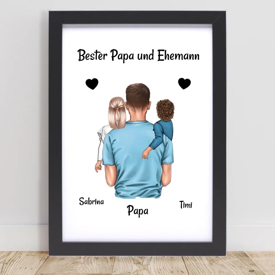 Bester Papa und Ehemann Bild Geschenk personalisiert - Cantty