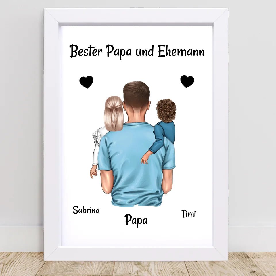 Bester Papa und Ehemann Bild Geschenk personalisiert - Cantty