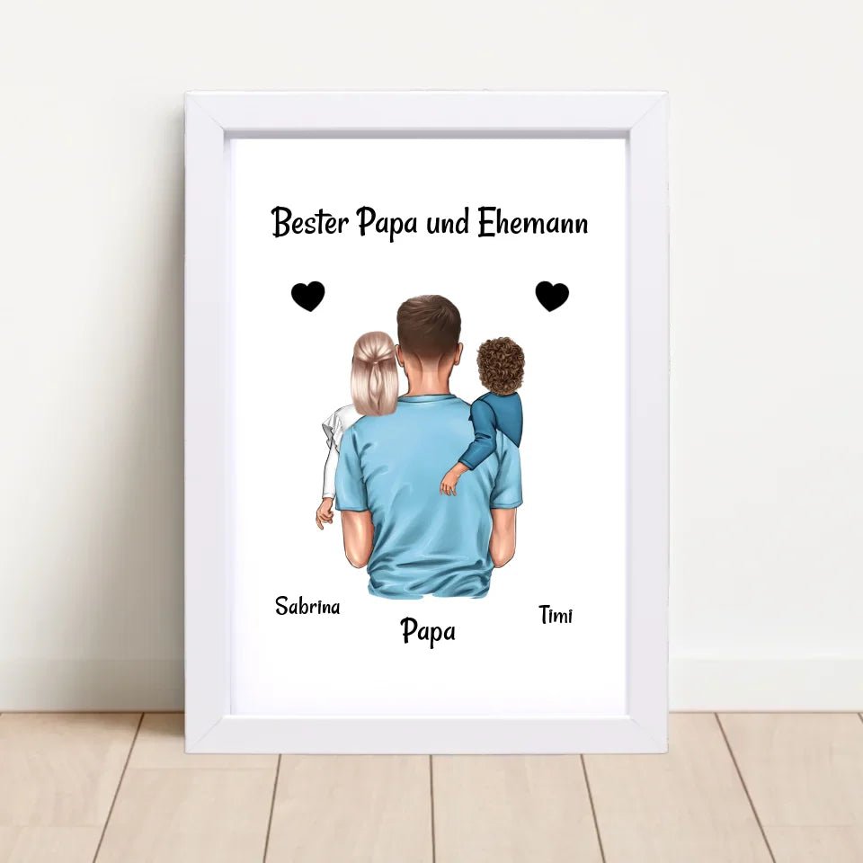 Bester Papa und Ehemann Bild Geschenk personalisiert - Cantty
