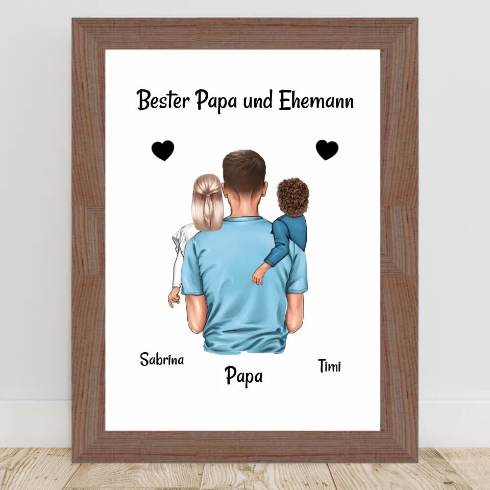 Bester Papa und Ehemann Bild Geschenk personalisiert - Cantty