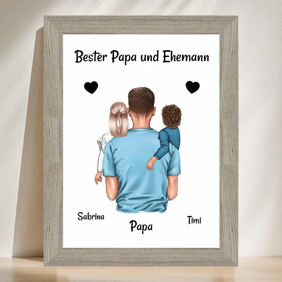 Bester Papa und Ehemann Bild Geschenk personalisiert - Cantty