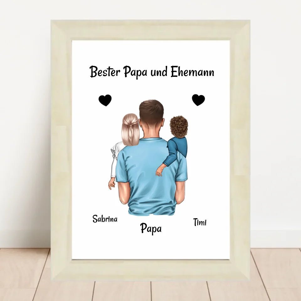 Bester Papa und Ehemann Bild Geschenk personalisiert - Cantty