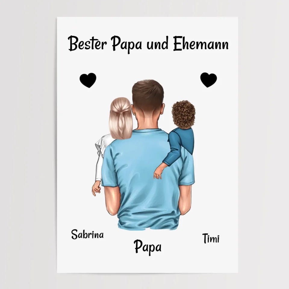 Bester Papa und Ehemann Bild Geschenk personalisiert - Cantty