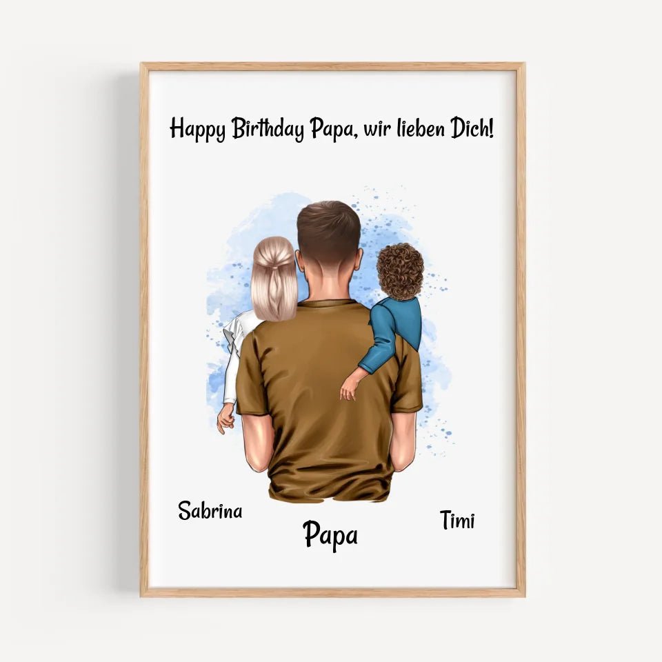 Papa Poster Geschenk personalisiert von Kleinkinder - Cantty