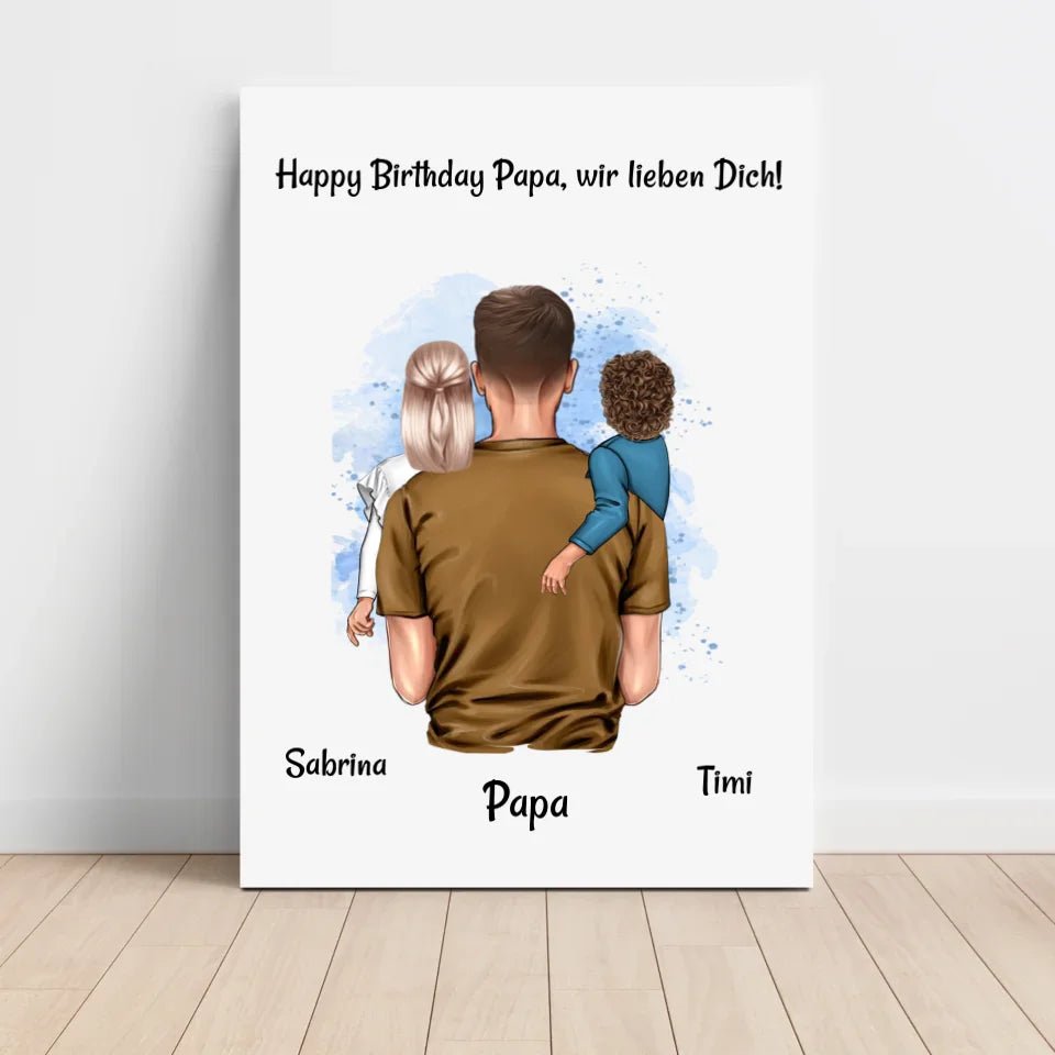 Papa Poster Geschenk personalisiert von Kleinkinder - Cantty