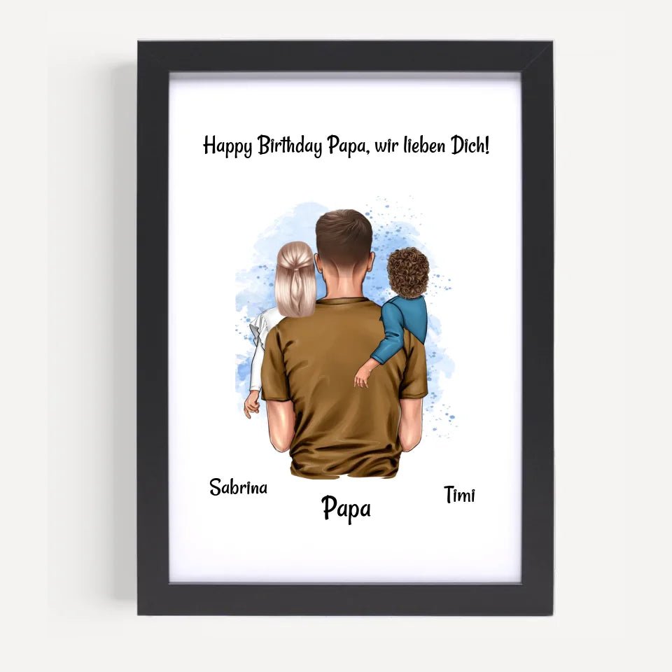 Papa Poster Geschenk personalisiert von Kleinkinder - Cantty