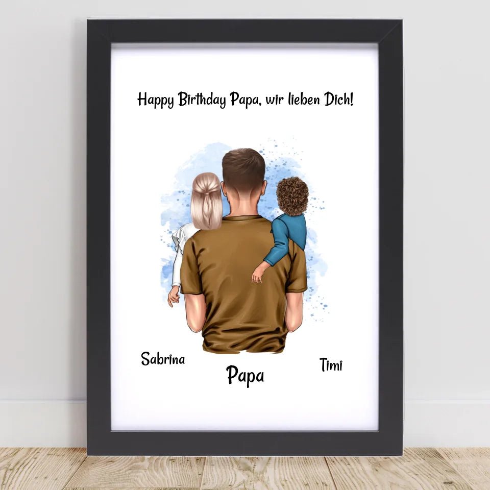 Papa Poster Geschenk personalisiert von Kleinkinder - Cantty