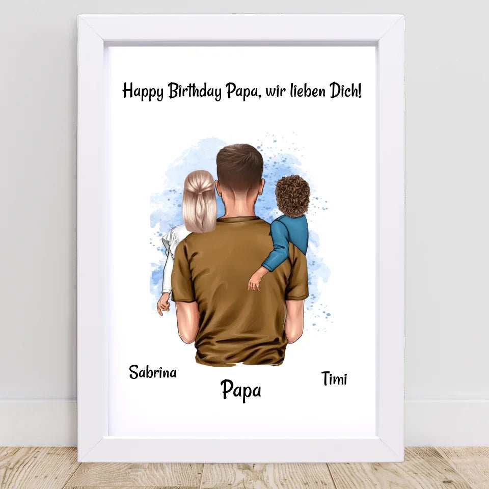 Papa Poster Geschenk personalisiert von Kleinkinder - Cantty