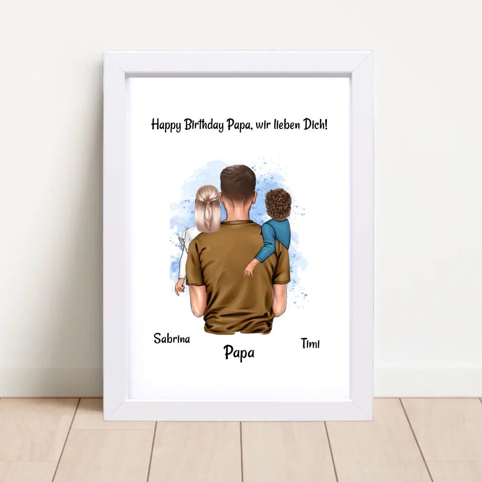Papa Poster Geschenk personalisiert von Kleinkinder - Cantty