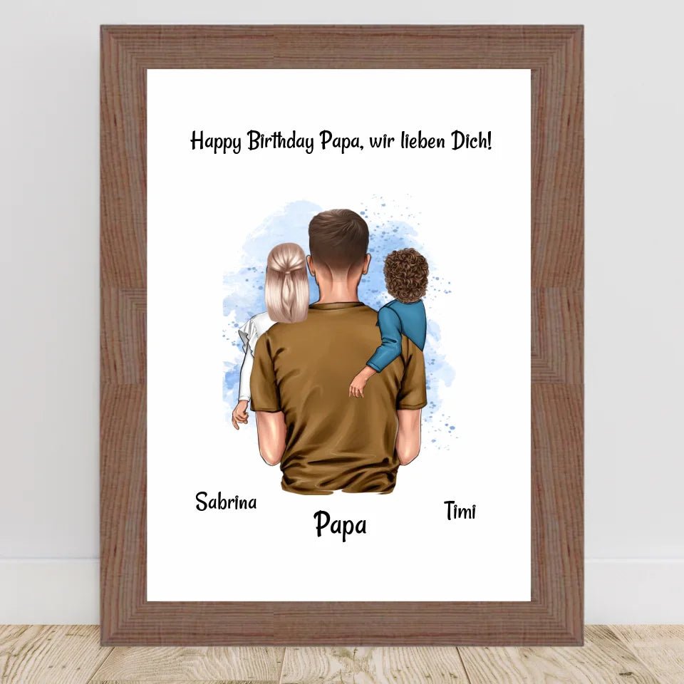 Papa Poster Geschenk personalisiert von Kleinkinder - Cantty