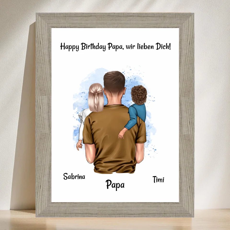 Papa Poster Geschenk personalisiert von Kleinkinder - Cantty