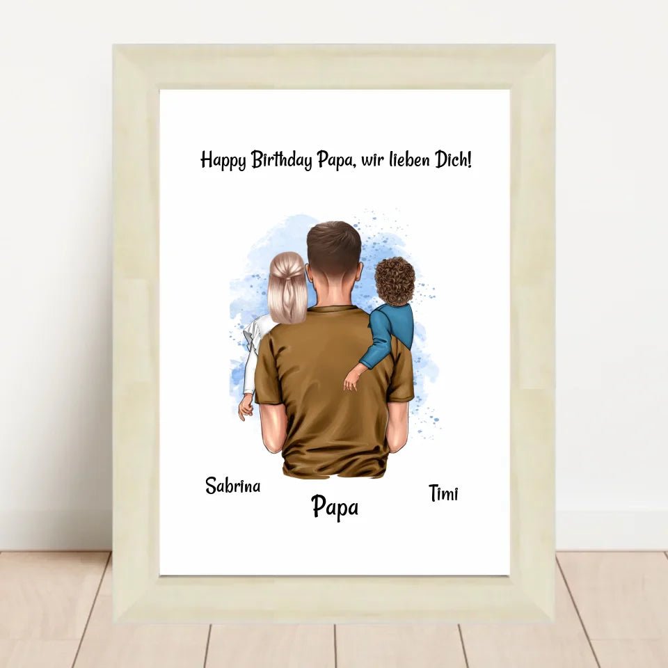 Papa Poster Geschenk personalisiert von Kleinkinder - Cantty