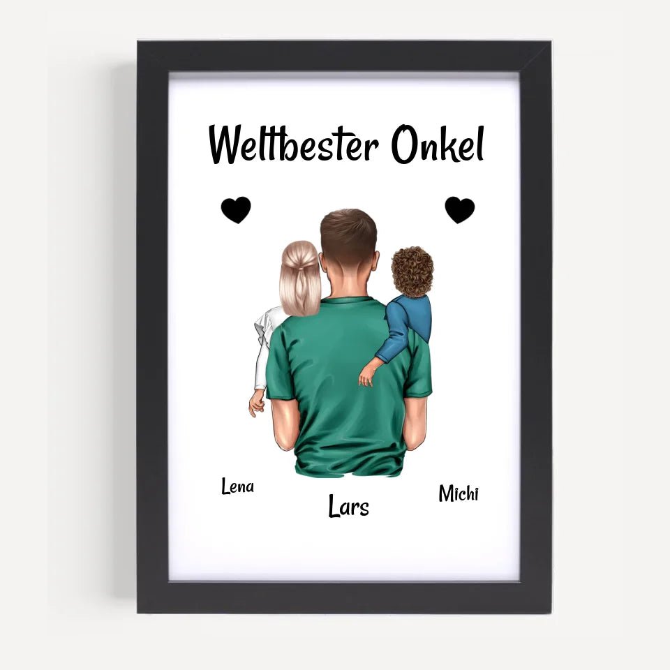 Bester Onkel Poster Geschenk personalisiert - Cantty