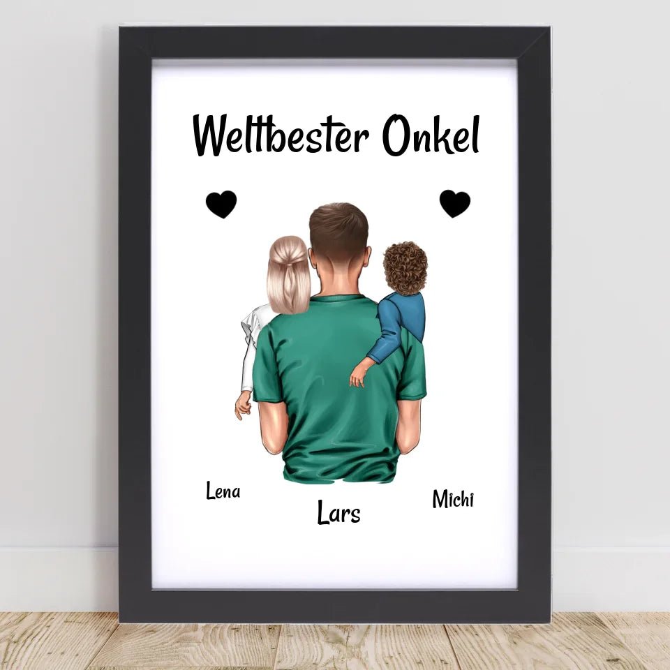 Bester Onkel Poster Geschenk personalisiert - Cantty