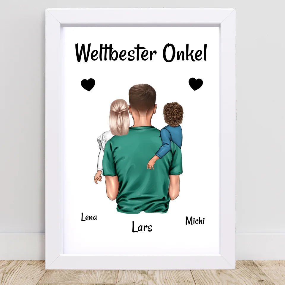 Bester Onkel Poster Geschenk personalisiert - Cantty