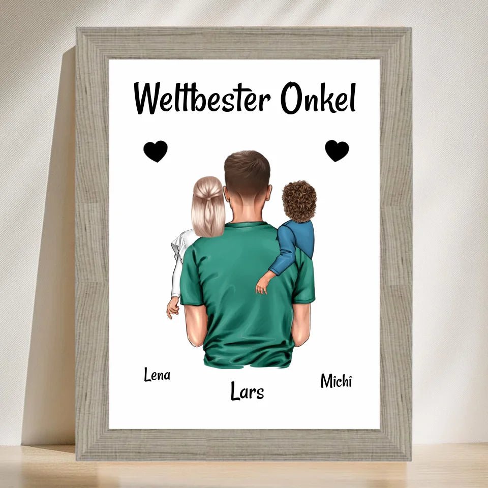 Bester Onkel Poster Geschenk personalisiert - Cantty