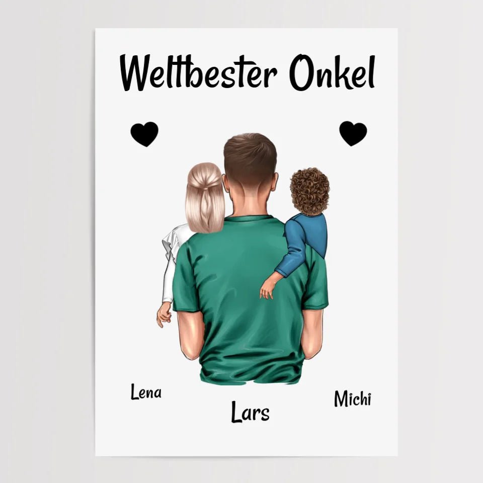 Bester Onkel Poster Geschenk personalisiert - Cantty