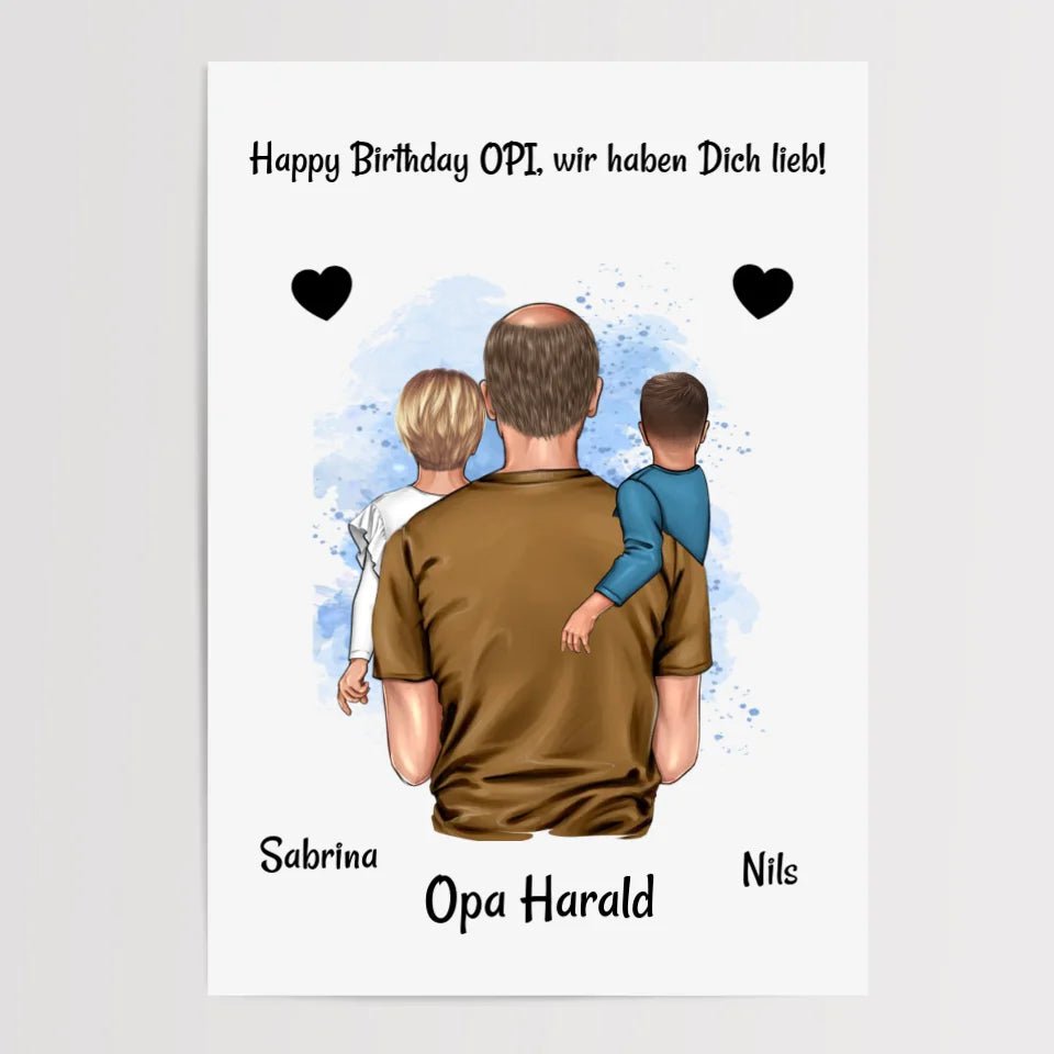 Opa Enkel Geburtstag Geschenk Poster personalisiert - Cantty
