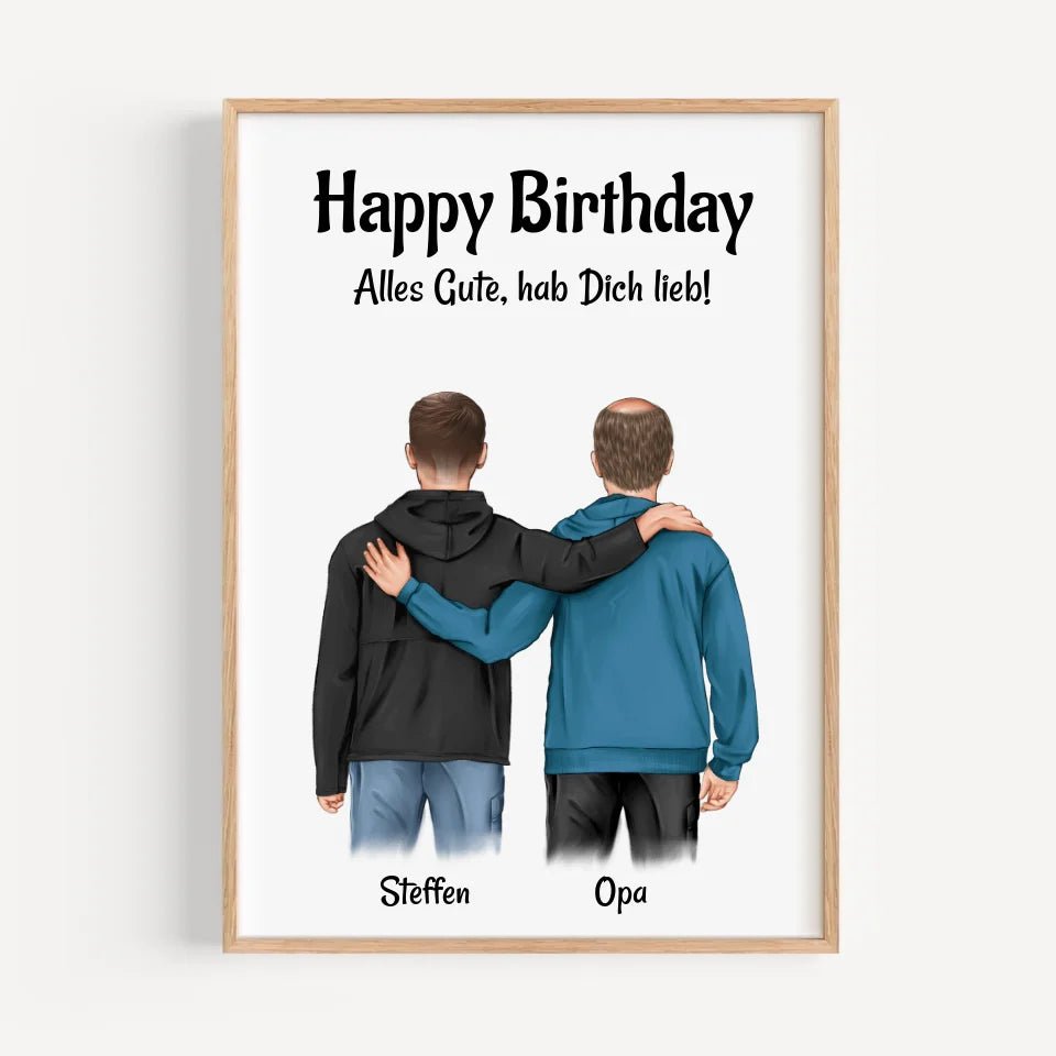 Poster Geschenk für Opa von erwachsenen Enkel personalisiert - Cantty