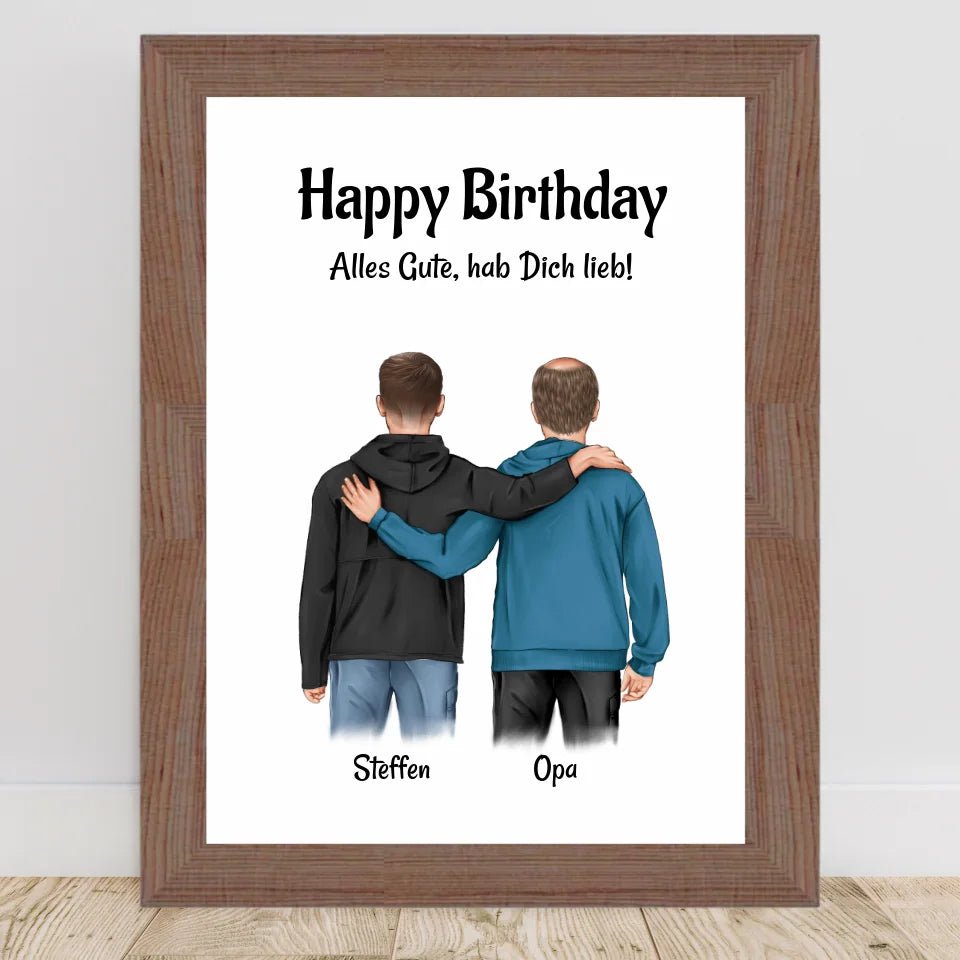 Poster Geschenk für Opa von erwachsenen Enkel personalisiert - Cantty