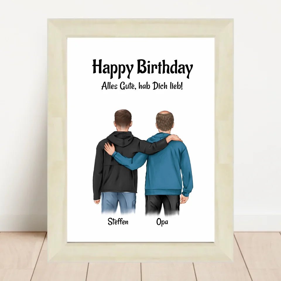 Poster Geschenk für Opa von erwachsenen Enkel personalisiert - Cantty