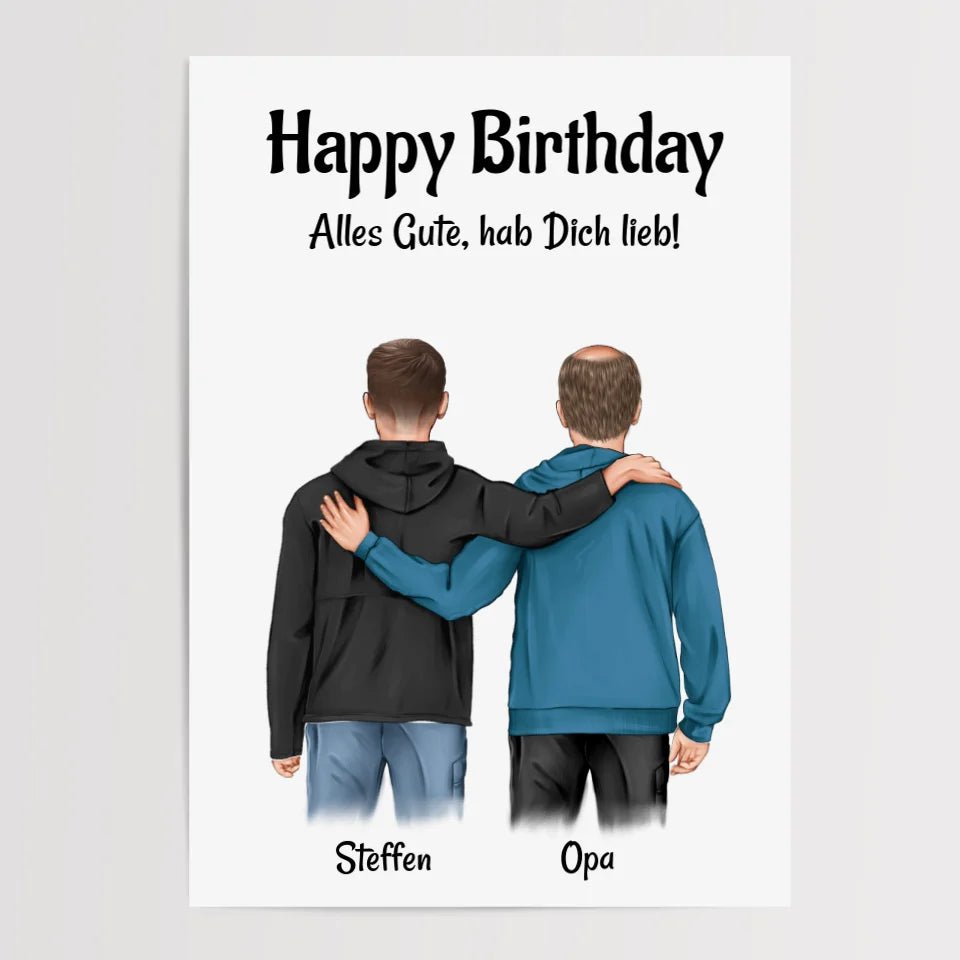 Poster Geschenk für Opa von erwachsenen Enkel personalisiert - Cantty