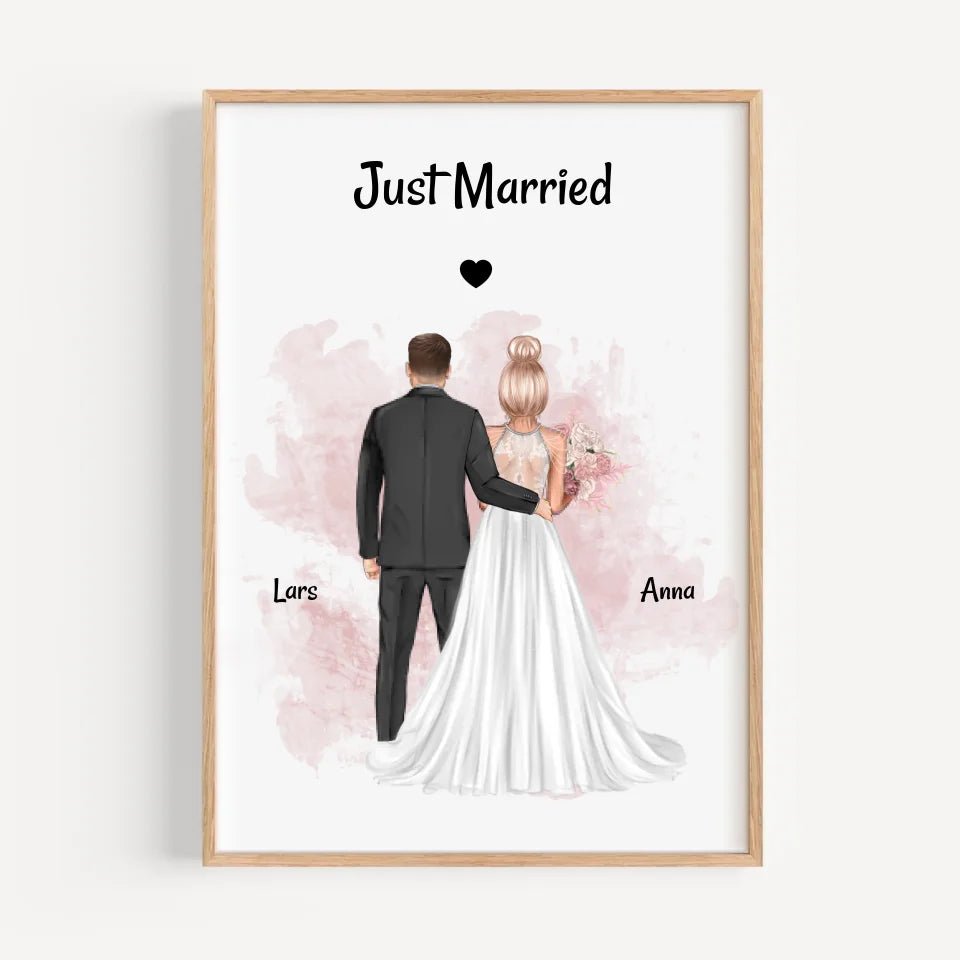 Hochzeitspaar Poster personalisiert - Cantty
